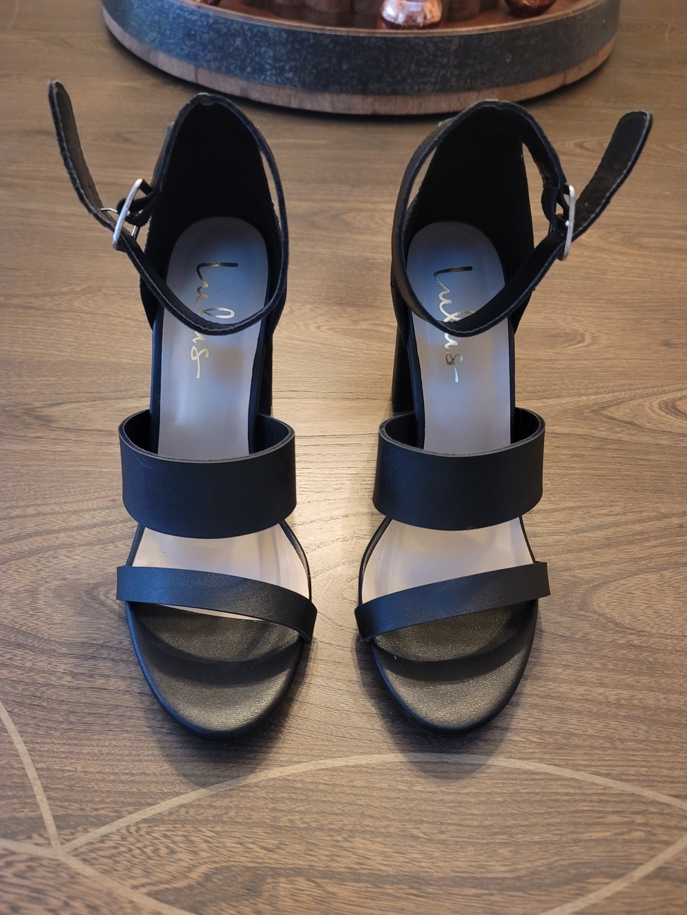 Lulu's Black Strappy Block Heel Sandals
